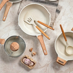 Pack Aravita 14 Piezas - Ollas Antiadherentes de Acero Inoxidable con Revestimiento de Granito + REGALO: 2 Soportes de Ollas