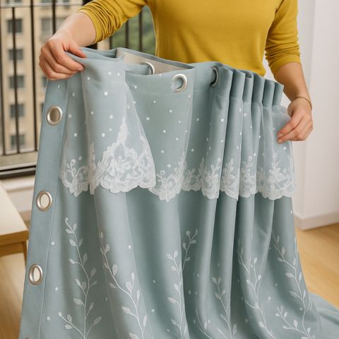 Promo 2x1: Cortina Blackout Royal de Doble Capa con Aislamiento Térmico y Estilo Europeo + Barras de REGALO