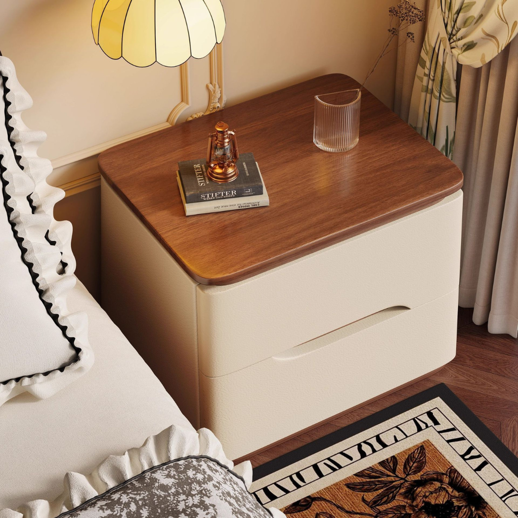 [Promo 2x1] Organizador de Madera para Mesita de Noche con Dos Cajones - Diseño Moderno